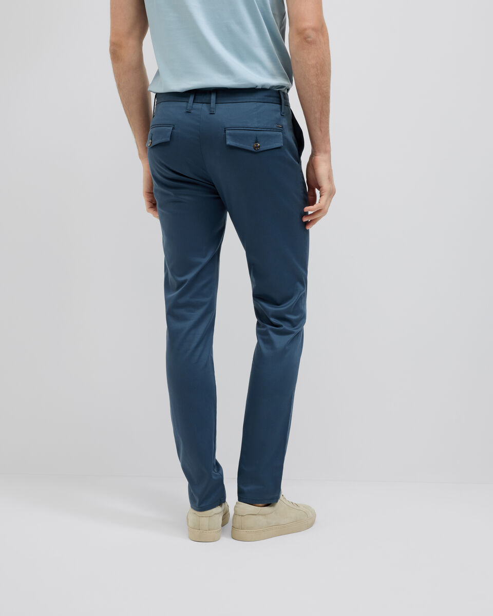 Ultra Slim Cotton-Tencel Chino, Steel Blue, hi-res